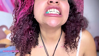Asmr Close-up Mouth Eating Gummy Worms and Talking About Swallowing You