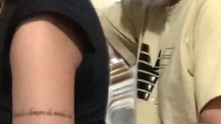 Student Girl Gets Cum on New York Subway Train.
