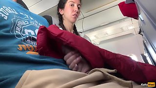 Katty West - Dick Flashing In Airplane - Girl Brought Me To Cumshot In 2 Minutes