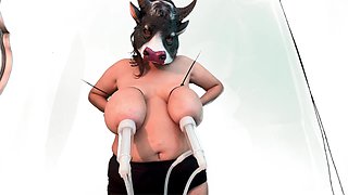 Hucow Gets Tied Tits Milked 4K