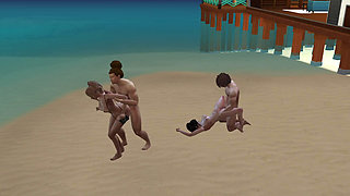 Cheating our wives with step sisters in beach house!