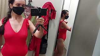 Amateur wife filmed trying on clothes. Latina fitting room big nipples, hairy ass, big breasts, long hair