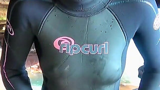 Wetsuit Cave Encounter: Secret Fun with Mysterious Stranger