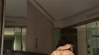 My Stepmother's Whore Models Her New Lingerie for Me and I End up Filling Her Pussy with Milk