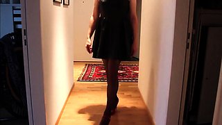 Leather Skirt, Red Heels Crossdresser's Solo Play