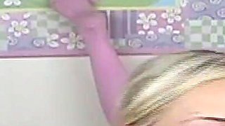 Cute Blonde 18yo Does Splits on Cam and Shows Wet Pussy