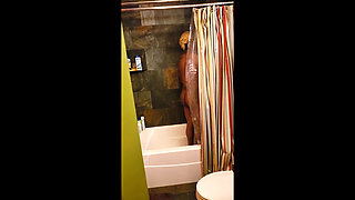 Caught!! BBC Jerks off in the Shower and Cums Huge!!! Very Verbal!