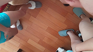 Three Girlfriends Loudly and Simultaneously Cum in Wet Panties