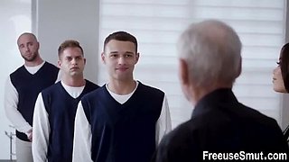 Victoria June Hot MILF Step Mom Fucks 3 Orphan Boys Gangbang