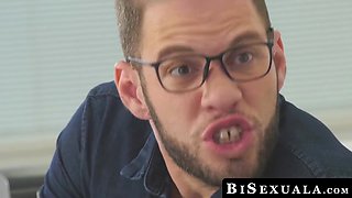 BiSexuala.com - Pierce Paris & Wolf Hudson's intense threeway pounding with a hottie