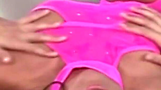 Astonishing girls on the couch using toys