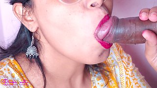 Indian_ Desi Bhabhi Cum in Mouth, Dick Sucking to Dewar, Close-up Blowjob