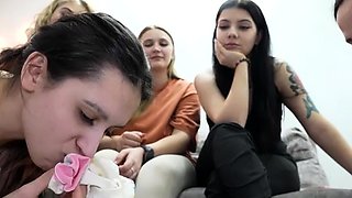 Lesbian foot fetish trio