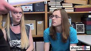 Teen thief fucked by a policeman with boyfriend present
