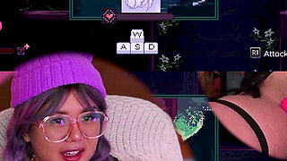 CUTE PURPLE HAIRED GIRL TRIES TO BEAT HENTAI BOSS FIGHT