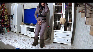 Risk in Tight Leather Cameltoe, Blowjob & Cum on My Downjacket Twice 235- Preview