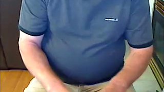 Grandpa cum on webcam