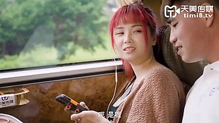 Model - Hot Asian Big Tits Chick Gets Hard Fucked On The Bus  Struggles To Take His Cock