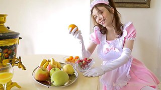Mila A Pink Maid: Babe, Blonde  Solo Porn