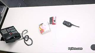 Redhead caught red handed with a stolen booty plug