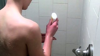SMALL TIT BRUNETTE TATTOOED TEEN GIRLFRIEND CAUGHT IN SHOWER