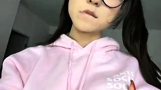 Asian Sweet Teen black sock masturbation
