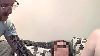 Massage gun and curved glass dildo = perfect orgasms