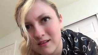 The blonde woman with big tits is forcibly seducing the youn