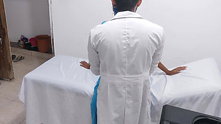 Medical colleagues do adult things on the hospital stretcher.