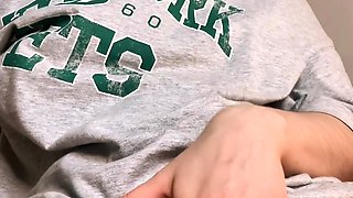 Amateur young teen solo masturbation on her livingroom