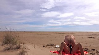 Amateur Wife Dominates Hubby on Nude Beach - Femdom Pegging & Dirty Talk