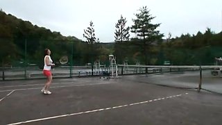 Mio Takahashi,Erika Mishino,Marika Tsutsui in Booby Wives Go Tennis School