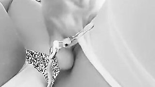 Nikki Lord in White Stockings and Suspenders