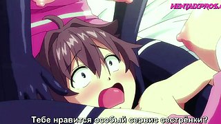 Uncensored Hentai Threesome Creampie Sex and Pussy Eating