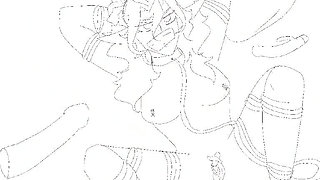 Elf tied with a vibrator and geisha balls and fishnet stockings