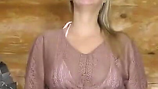 Joking and talking before shooting "Kitchen in wood house