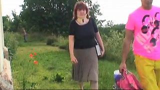 Thick Redhead Granny Loves Cum on Her Massive Tits