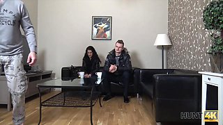 HUNT4K. Cameraman fucks comely darkhaired next to her...