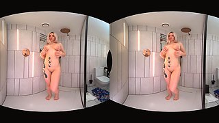 Big Tits Blond Shower Voyeur