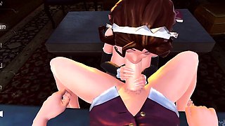 Brunette is shafted in a 3D fucking