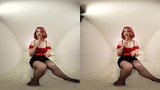 Sizzling Hot Anastasia Row Toying - Shaved Teen Stockings