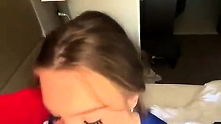Big cock EXGF interracial busty geek coed blowjob
