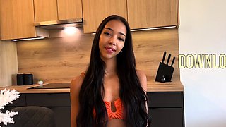 Tiny Filipina teen loves a big cock deep