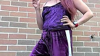 Morning Smoke in My Purple Velour Outfit