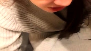 Czech amateur blowjob and fucking POV in public