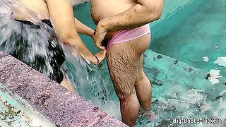 Public swimming pool: Brother-in-law and sister-in-law are having hot sex.