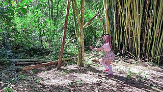 Girl Skips Class on School Trip to Suck Teacher in the Forest