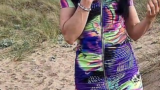 Naked and Gaping Pussy at The Beach