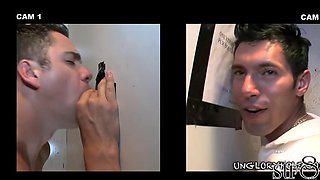 Handsome horny str8 visits gay gloryhole