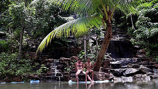 Alone in a Waterfall
